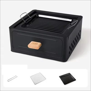 Ensemble <span class=keywords><strong>de</strong></span> barbecue portable en métal comprenant un barbecue au charbon <span class=keywords><strong>de</strong></span> bois, une bouilloire à thé et un four à kebab pour la maison, la cour ou le camping en plein air - Product Image 1