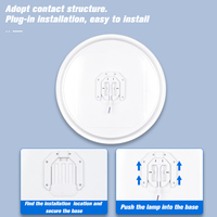 Super lumineux, résistant aux intempéries, IP54, RA80, 180 °   Plafonnier LED rond à angle de faisceau large, design moderne pour chambre à coucher