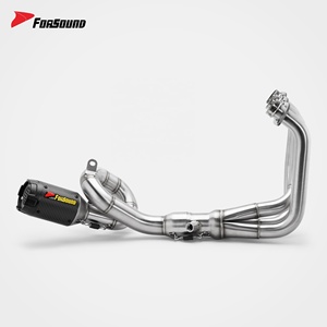 Système d'échappement complet Forsound Factory à prix de gros MT09 FZ09 en fibre de carbone véritable, silencieux court MotoGP à découpe oblique en nid d'abeille - Product Image 2