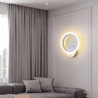Luces de soporte de pared Led, lámparas de pared de luz redonda Simple de lujo de cristal moderno para interior para sala de estar, pasillo, pasillo, fondo