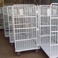Conteneur de transport logistique pliable industriel à 3 côtés en treillis métallique pour le linge et le stockage en vente au détail