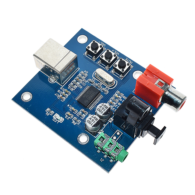 Hot Sale USB Input Coaxial Fiber and Analog Output HIFI Sound DAC Decoder Board PCM2704