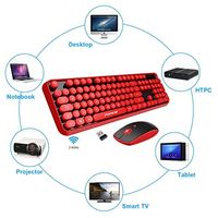 OEM ODM Wireless Keyboard and Mouse Combo 104 Keys FullSized 24 GHz Round Keycap Colorful Keyboard Set USB Receiver Plug and Pla