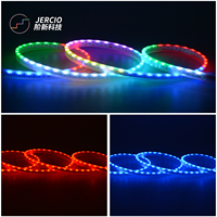 JERCIO-Tira de luces LED de emisión lateral 4020 SMD RGB, IC integrado, direccionable individualmente, XT1603, para luz ambiental