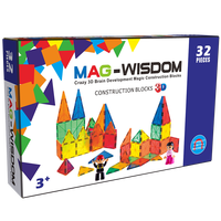 Jeux éducatifs pour enfants, blocs de construction magnétiques en plastique, ensemble personnalisé, marque, âges 4-14, cadeau pour enfant, blocs de construction magnétiques