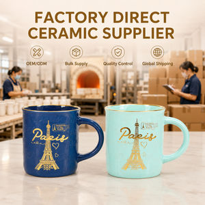 Tasses en céramique colorées souvenirs de Paris avec motif <span class=keywords><strong>Tour</strong></span> <span class=keywords><strong>Eiffel</strong></span>, cadeau touristique de ville, tasse personnalisée sur mesure OEM/ODM en gros - Product Image 6