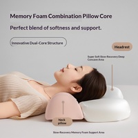 Ensemble d'oreillers ergonomiques en mousse à mémoire de forme faits à la main, zéro pression, pour sommeil profond, traction cervicale, décompression du cou, contour ondulé