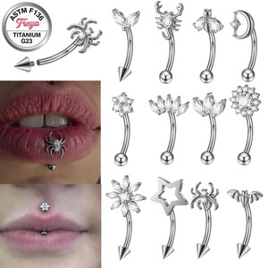 Piercing de Ceja de Titanio Curvo, Pequeño Anillo para Ceja, Joyería Labret para Labio, Piercing Pequeño para Ombligo, para Mujeres y Hombres, 16g - Product Image 1