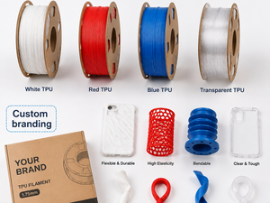 Filament flexible Coredi TPU 1,75 mm, haute élasticité, doux, pour imprimante 3D, <span class=keywords><strong>blanc</strong></span>, <span class=keywords><strong>rouge</strong></span>, <span class=keywords><strong>bleu</strong></span>, transparent, pour Creality Prusa - Product Image 4