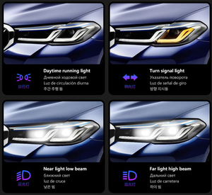 Faros Delanteros LED para Serie 5 G30 2018-2023, 12V 6000K 36W 6000LM, Alta Calidad, Láser, Plug & Play, Nuevo, 100% Compatibles - Product Image 2