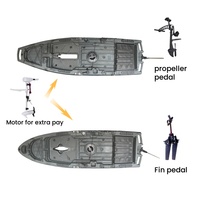 Kayak de pêche écologique détachable 2 sections pour 1 personne, 9 pieds, avec propulsion modulaire à pédales et moteur pour eaux offshore