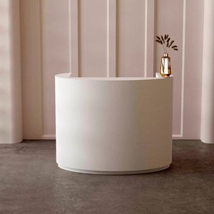 Custom <strong>Small</strong> Wood Reception <strong>Desk</strong> Curved Design for Office Hospital Gym-Modern Commercial Furniture RuiTong Brand Jiangxi Origin - Product Image 1