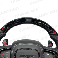Cuir noir direct usine avec volant en Fiber de carbone LED pour Dodge Charger Challenger SRT 2019 2020 2021 2022 2023