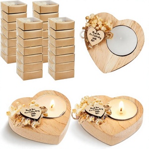 Portavelas de Madera en Forma de Corazón, Portavelas Rústico de Madera para Recuerdos de Despedida de Soltera, Centros de Mesa, Acción de Gracias - Product Image 2