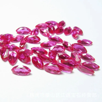 Pierre précieuse synthétique en corindon lâche, traitée à haute température # 5 # 8 # 3 rubis rouges taille rond, saphir créé en laboratoire