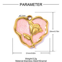 Nouveau Pendentif Cœur d'Amour Fleur Rose en Acier Inoxydable Personnalisable DIY 2026 pour Fabrication de Bijoux Colliers Accessoires Vente en Gros