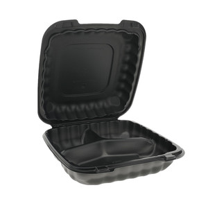 8 ''3 kompartemen mengambil makanan kemasan kotak makan siang Mfpp Clamshell wadah makanan sekali pakai untuk makanan panas - Product Image 1