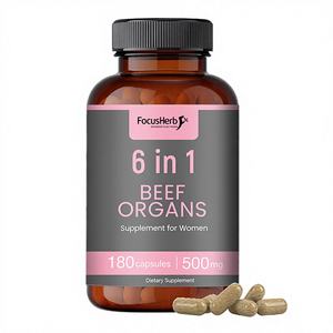 FocusHerb OEM Santé Féminine 6 en 1 Capsules Supplément d'organes de bœuf nourri à l'herbe - Product Image 1