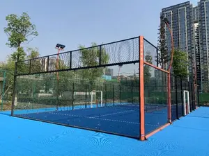 Diskon besar peralatan olahraga lapangan tenis Padel panorama kustom dalam ruangan dan luar ruangan