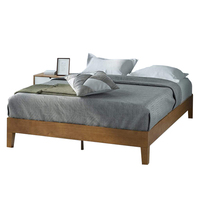 Meuble de lit simple en bois massif, chambre à coucher, mobilier moderne, cadre en bois massif