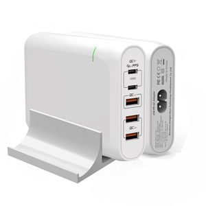 Station de charge rapide GaN multi-ports 100W pour <span class=keywords><strong>ordinateur</strong></span> de bureau, <span class=keywords><strong>chargeur</strong></span> multi-ports 100W 30W PD USB Type C pour <span class=keywords><strong>ordinateur</strong></span> portable, téléphone, <span class=keywords><strong>Mac</strong></span> Book, Smartphone - Product Image 6