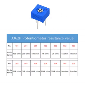 <strong>Trimpot</strong> Trimmer Potentiometer <strong>3362</strong> 3362P 50 100 200 500 Ohm 1K 2K 5K 10K 20K 50K 100K 200K 500K 1M Ohm 103 100R 200R 500R - Product Image 5