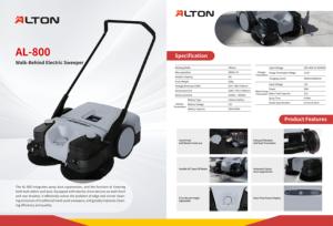 Balayeuse électrique autoportée Alton AL-800, balayeuse industrielle professionnelle avec batterie et chargeur - Product Image 4