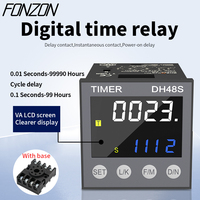 新款Dh48s-1z/2z/2zh数字循环定时器继电器AC220V AC/DC24V DC12V可编程精密延时继电器0.01s-99990h带底座