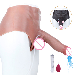 Pantalones con dildo de silicona de alta elasticidad, con jeringas y bomba, textura de piel realista, eyaculación, masajeador de punto G y anal. - Product Image 1