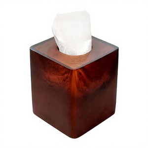 Boîte à mouchoirs en bois imprimée de luxe, prix bas, élégante, pour salon et bureau, boîte à mouchoirs en bois imprimée artistique - Product Image 4