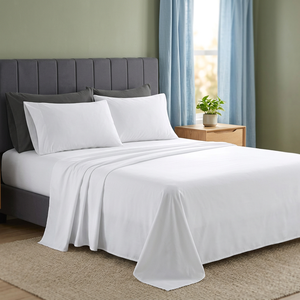 100% Pure French Linen High Quality Plain Waterproof 300TC Hotel & Hospital Use Adult <b>Bed</b> Flat <b>Sheets</b> <b>Queen</b> King Size Set - Product Image 3