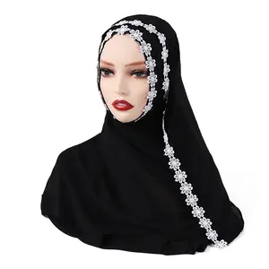 new Malaysian women's lace bandasna lace decoration Malaysia and Indonesia headscarf