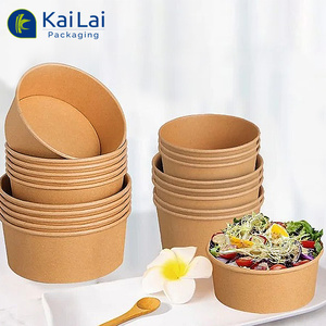 Ensaladera de papel artesanal desechable biodegradable ecológica con tapa de PLA para Fideos, galletas, <span class=keywords><strong>hamburguesas</strong></span> - Product Image 2