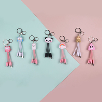 Design créatif Panda mignon câble multi-chargeur Pvc Animal Cartoon porte-clés Usb 3 en 1 câble de charge