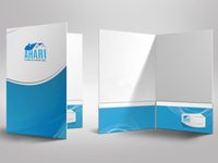 Carpeta de Presentación de Papel A4 con Logotipo Personalizado y Ranura para Tarjetas de Visita para Negocios