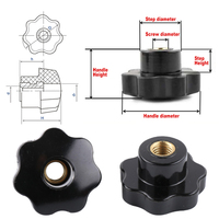 M16 Star Handle Nut Female Threaded Star Bryte Cb 50mm Star Knob Dengan Pegangan Ulir 3/8 Thumb Knob M5