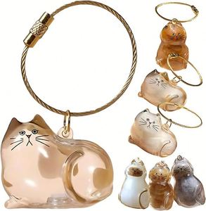 Capsule commémorative transparente pour poils d'animaux en gros – Porte-clés souvenir pour propriétaire d'animal – Cadeau pour poils de chat – Porte-clés capsule commémorative - Product Image 1