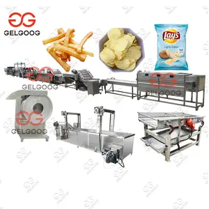 Industrial Automatic French Fries Production Line Fresh Potato Flakes Frying Machine Making Finger Potato Chips Machine Price