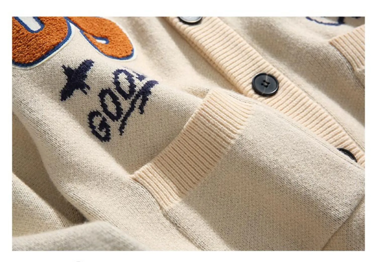 Oem Cardigan personalizzato maglieria lettera maschile maglione da uomo ciniglia ricamo Letterman tascabile Cardigan autunnale maglione lavorato a maglia