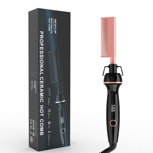 Peigne lisseur électrique 2-en-1 avec chauffage PTC pour cheveux secs et technologie ionique - Product Image 2