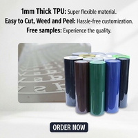 Film vinyle thermocollant PU 3D épais de 1 mm pour vêtements et textiles, découpe laser, vente en gros personnalisée