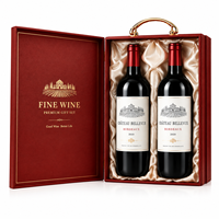 Großhandel Hochwertige Doppel-Flaschen-Box für Wein & Wodka mit Schaumstoffeinlage Schützende Tragetasche Individuelles Logo Geschenkverpackung