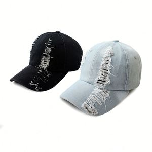 Casquette de baseball déchirée style cowboy pour printemps, été, automne – Simple, tendance, protection solaire – Cadeau promotionnel de bonne qualité - Product Image 6