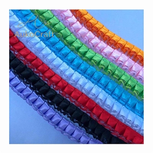 Pita Satin Lipit Ruffle 22mm untuk DIY Pembuatan Gaun, Jahitan, Hiasan Sepatu, Topi, Rok Boneka, Bahan Tekstil Elastis, Trim Pinggir Kain - Product Image 4