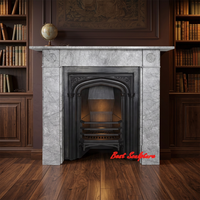 Cheminée sur mesure en marbre blanc sculpté à la main, style européen, pour villa intérieure, décoration de maison