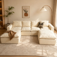 Modulares Ecksofa Cloud-Sofa L-förmige Couches für Wohnzimmer Luxuriöses Inneneinrichtungs-Set Keine Montage Erforderlich
