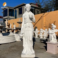 Escultura de Estatua de Hebe de mármol tallada a mano de tamaño natural MILY estilo griego para Villa al aire libre patio jardín