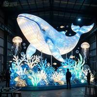 Lanterne géante en forme d'ours polaire, lanterne animale pour le Festival des Lanternes, idéale pour Noël, les parcs d'hiver, les sites touristiques et les festivals de lumières.