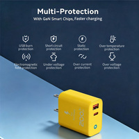 Chargeur USB C multi-ports 20W avec adaptateur de charge rapide QC3.0 PD pour ordinateur portable, appareil photo et appareils mobiles
