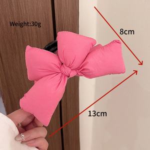 Pinces à cheveux coréennes 3D en éponge, style nœud, couleur bonbon, pour femmes, pince requin, style fête, 13 cm, accessoires pour cheveux - Product Image 3